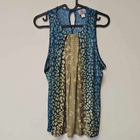 Worthington Petite Disco Snake Top Blue PL - Picture 7 of 7